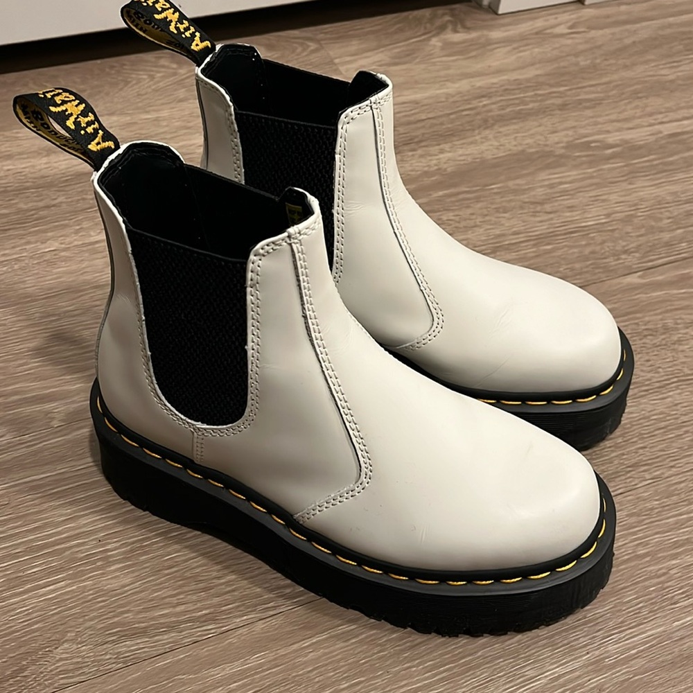 Dr. Marten White Platform Chelsea Boot